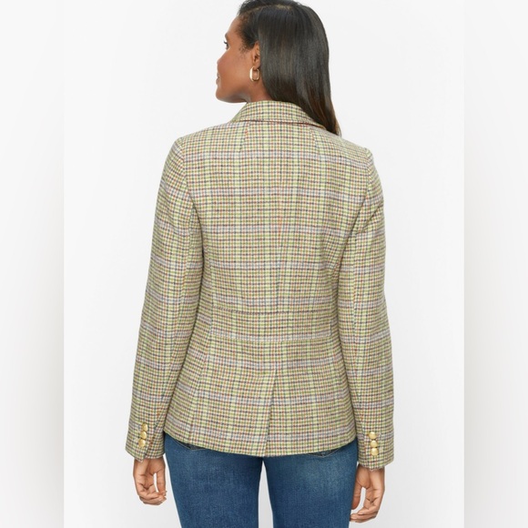 Talbots Wool Houndstooth Blazer Jacket | Size 10P | Classic Preppy Equestrian - Picture 3 of 13